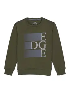 Status Quo Boys Olive Green Printed Sweatshirt