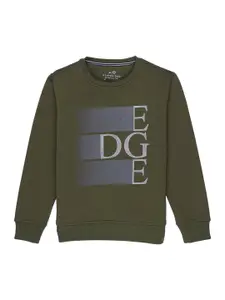 Status Quo Boys Olive Green Printed Sweatshirt