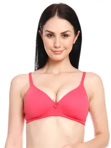 Innocence Women Peach-Coloured Heavily Padded Non Wired Cotton Bra