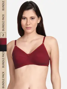 shyaway Pack Of 2 Non Padded & Non-Wired Cotton Bra