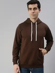 VEIRDO Men Brown Hooded Sweatshirt