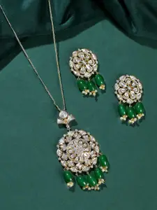 Voylla Kundan Elegance Polki Noor Pendant Set