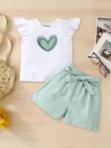 INCLUD Girls Printed Top with Shorts