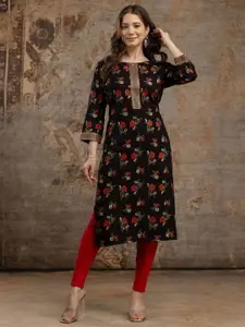 DRESSAR Women Ethnic Motifs Printed Asymmetric Kurta