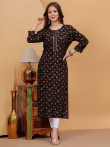 DRESSAR Women Floral Printed Asymmetric Kurta