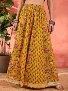Shae by SASSAFRAS Printed Pure Cotton Flared Maxi Skirt
