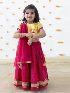 Tiber Taber Girls Embroidered Ready to Wear Lehenga & Blouse With Dupatta