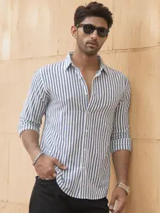 Powerlook Men Opaque Striped Casual Shirt