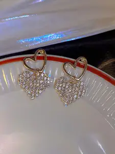 VAGHBHATT Heart Shaped Drop Earrings