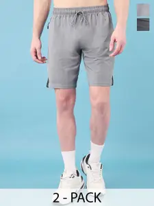 Technosport Elasto Lite Men Pack of 2 Solid Slim Fit Sports Shorts