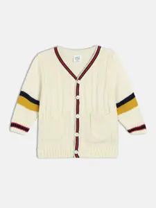 MINI KLUB Boys Cable Knit Colourblocked Cardigan