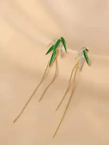VAGHBHATT Leaf Shaped Drop Earrings