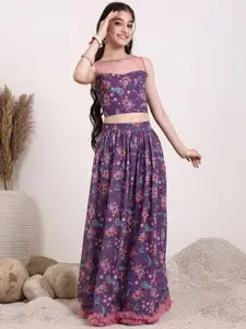 Inddus Girls Printed Ready to Wear Lehenga &