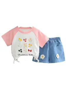 StyleCast x Revolte Girls Printed T-shirt with Shorts