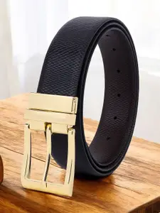The Roadster Lifestyle Co Men Textured Reversible Buckle Formal Belt