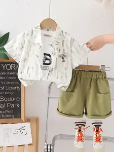 INCLUD Boys Printed T-shirt And Shirt With Shorts