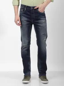 Numero Uno Men Slim Fit Mildly Distressed Light Fade Stretchable Jeans