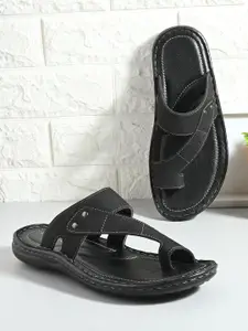 UNDERROUTE Men Leather Comfort Slip-On Sandals
