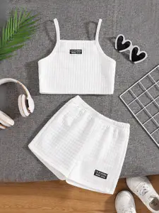 INCLUD Girls Shoulder Straps Top with Shorts