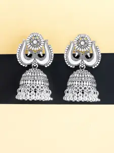PRIVIU Peacock Shaped Jhumkas Earrings