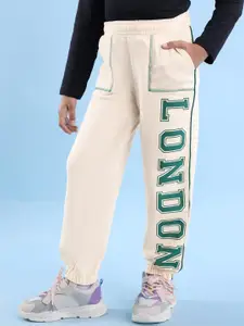 Honeyhap Boys Printed Pure Cotton Mid-Rise Joggers