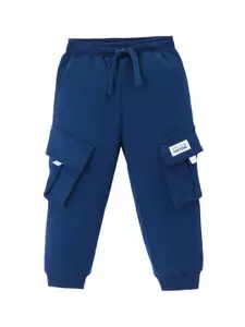 Honeyhap Infant Boys Pure Cotton Mid Rise Cargo Joggers