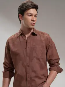 HIGHLANDER Men Comfort Slim Fit Opaque Casual Shirt