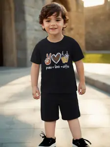 INCLUD Boys Typographic Printed T-shirt With Shorts