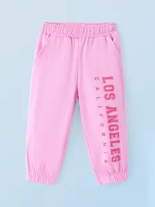 Honeyhap Boys Text Printed Pure Cotton Joggers