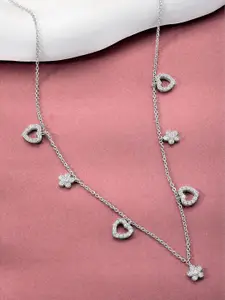 Peora Sterling Silver Rhodium-Plated Necklace