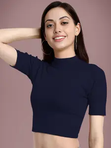 Dream Beauty Fashion Women High Neck Fitted Crop Top