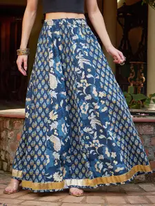Shae by SASSAFRAS Printed Pure Cotton Flared Maxi Skirt