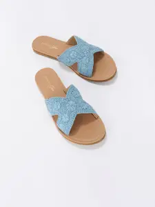 Forever Glam by Pantaloons Women Textured Open Toe Flats