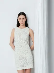 Vero Moda Women Self Design Lace-Up Detail Sheath Mini Dress