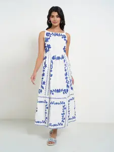 AKKRITI BY PANTALOONS Floral Printed Cotton Maxi Dress