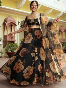 DIVASTRI Printed Semi-Stitched Lehenga & Unstitched Blouse With Dupatta