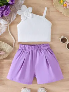 INCLUD Girls One Shoulder Top With Shorts