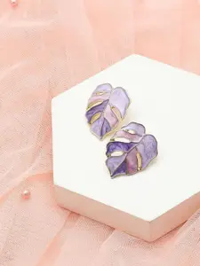 KRENOZ Gold-Plated Leaf Shaped Studs