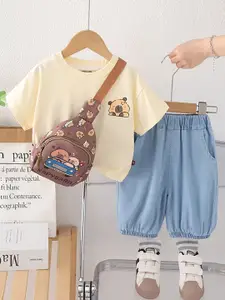 INCLUD Boys Printed T-shirt with Trousers