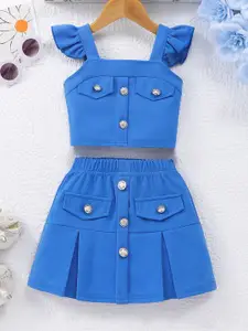 INCLUD Girls Sleevesless Top with Skirt