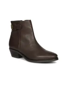 Saint G Women Textured Block-Heeled Monk Boots
