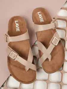 Lavie Women Open Toe One Toe Flats With Buckle