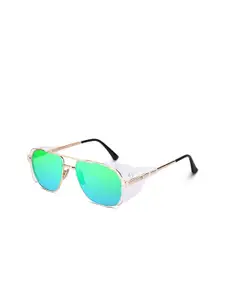 LIZA ANGEL Men Square Sunglasses with UV Protected Lens STM_GOLD_GREEN