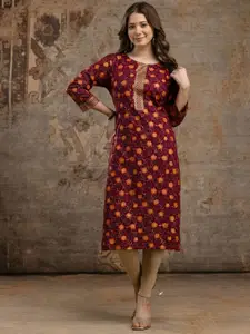 DRESSAR Women Ethnic Motifs Printed Asymmetric Kurta