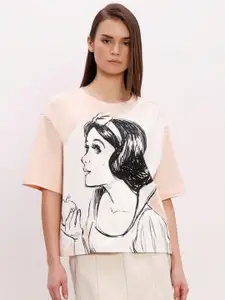Vero Moda Graphic Printed Round Neck Pure Cotton T-Shirt