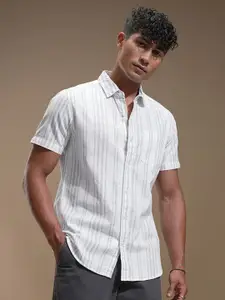 HIGHLANDER Men Comfort Opaque Striped Casual Shirt