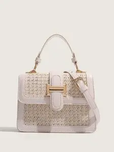 CORSICA Women Textured PU Bucket Satchel with Cut Work