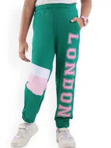 Honeyhap Boys Colourblocked Pure Cotton Mid-Rise Joggers