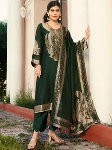 Stylee LIFESTYLE Embellished Pure Silk Unstitched Dress Material