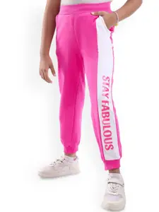 Honeyhap Boys Printed Pure Cotton Mid-Rise Joggers